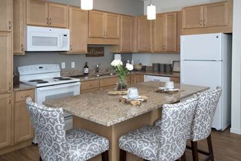 Dining table with refrigerator
